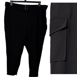 Calvin Klein Pants Black Belted Trousers in Size‎ 18W  EUC